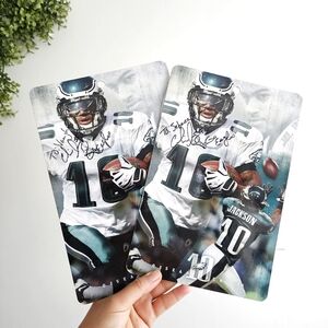 VTG Autographed Philadelphia Eagles PlaquesSet Personalized #88 NFL Signatures